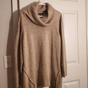 Cozy Cowl Neck Sweater in Beige